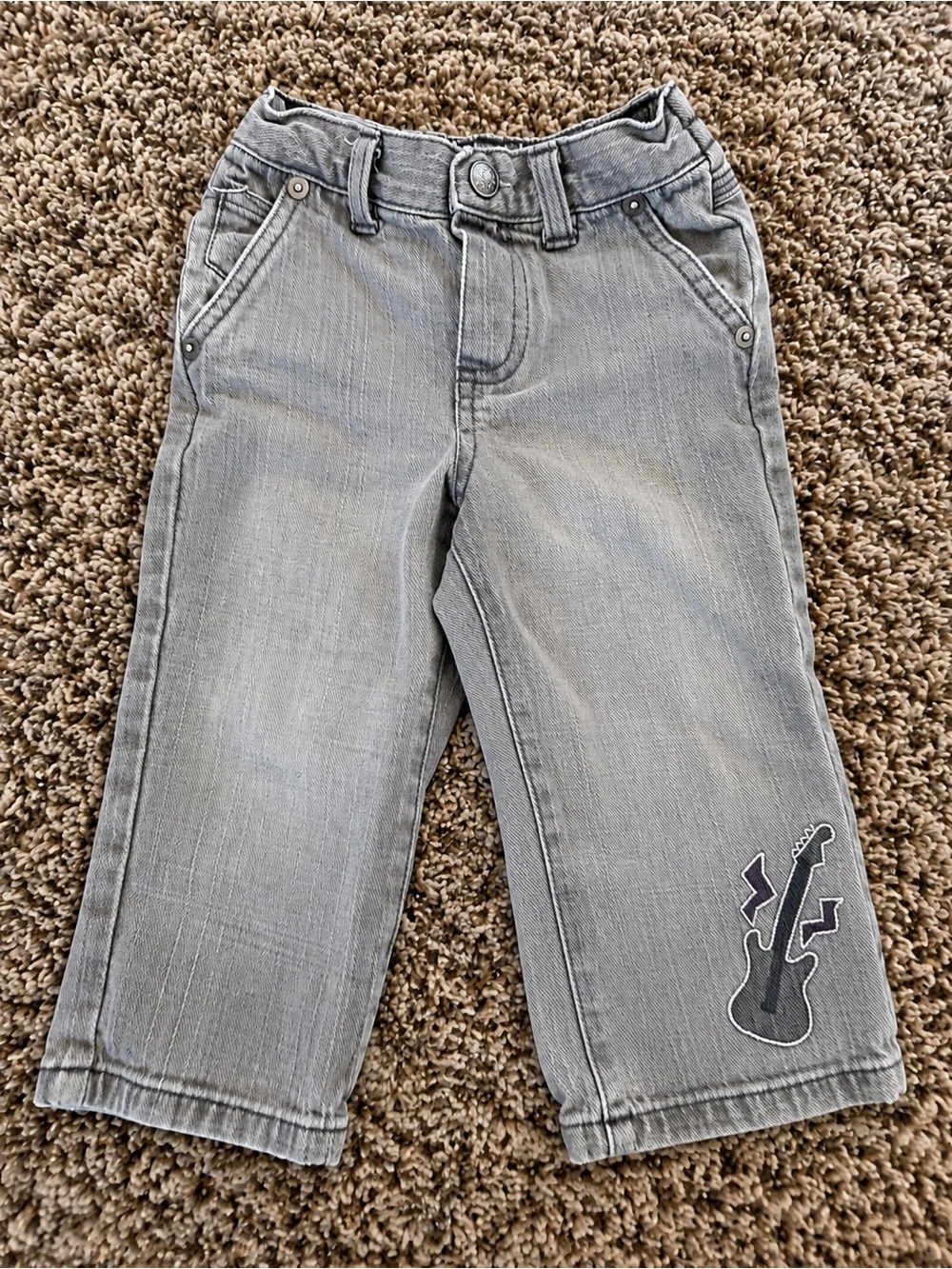 Koala Kids Gray Denim Pants with Guitar Patch